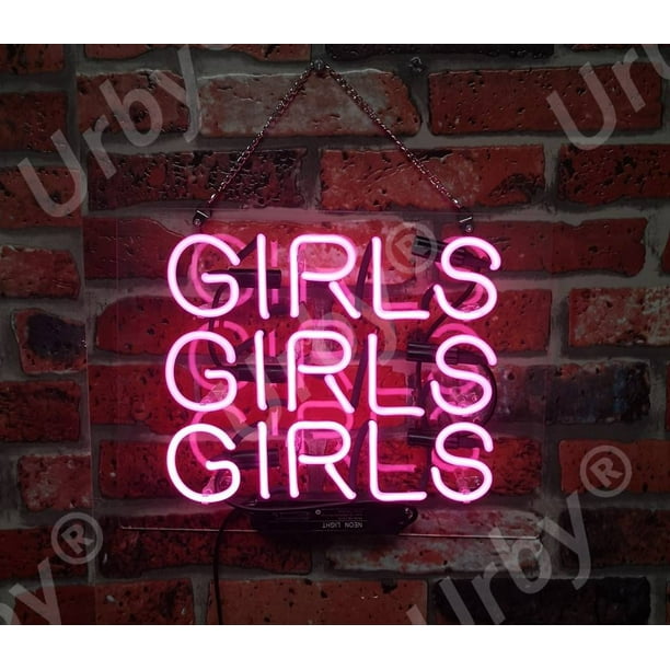 Gilrs GIrls Girls Neon Sign Light Lamp 14"x10" Bar Pub Wall Artwork Glass Decor 